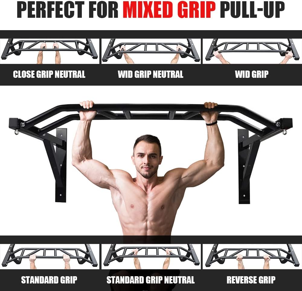 Wall Mount Multi-Grip Pull Up Dip Station