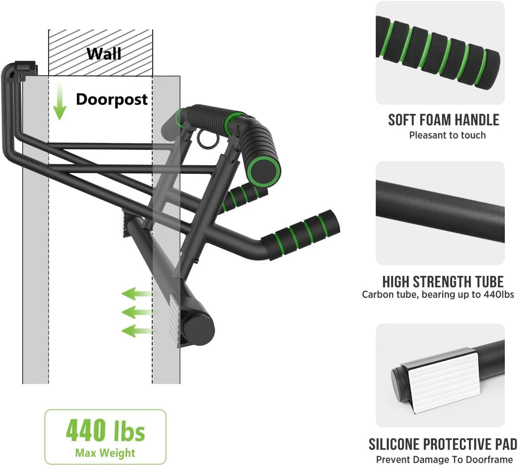 Foldable No-Slip Door Pull Up Bar