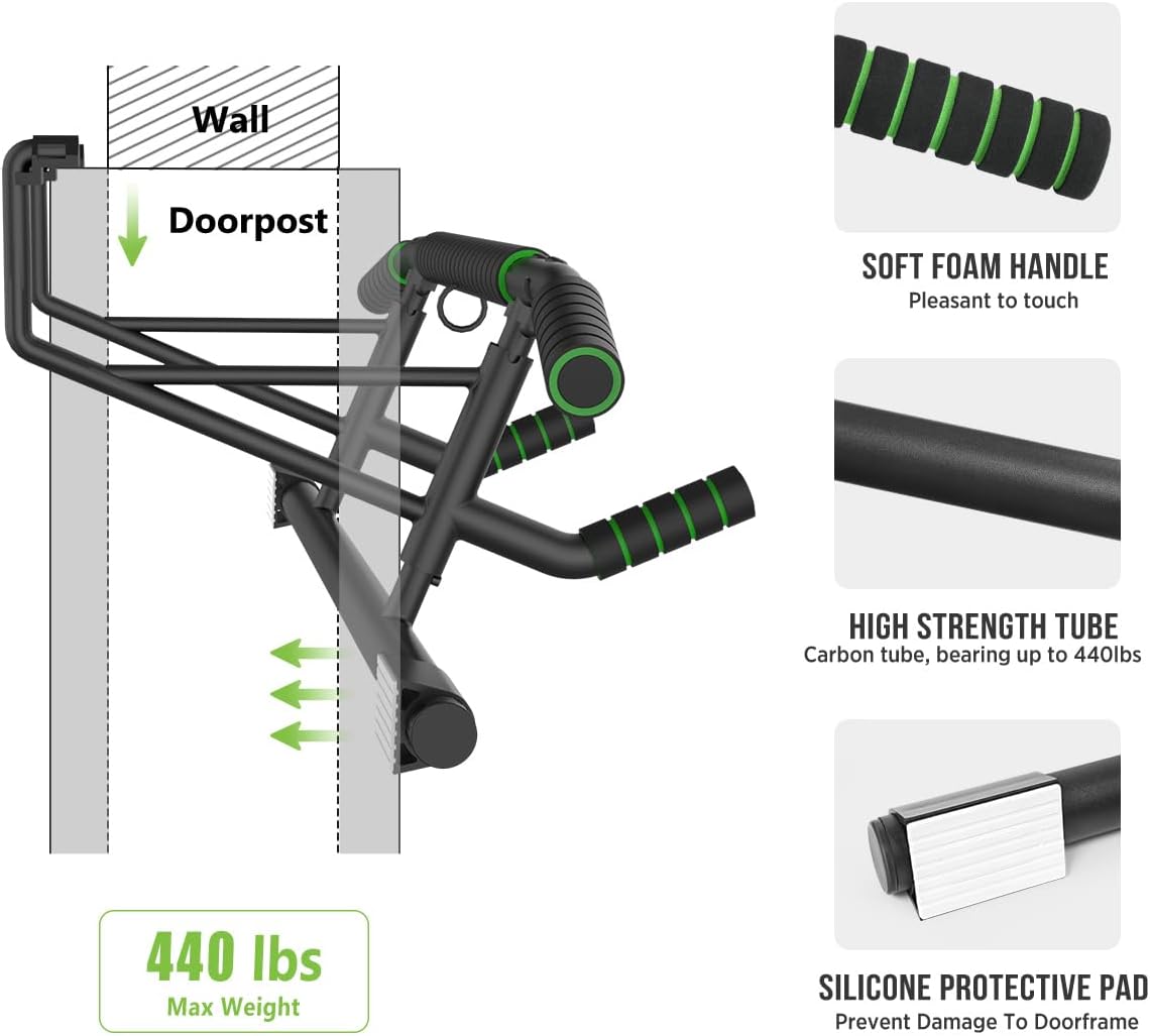 Foldable No-Slip Door Pull Up Bar