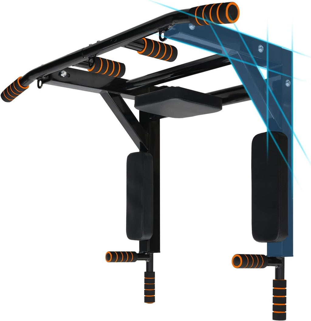 Wall Mount Pull Up Bar Dip Station
