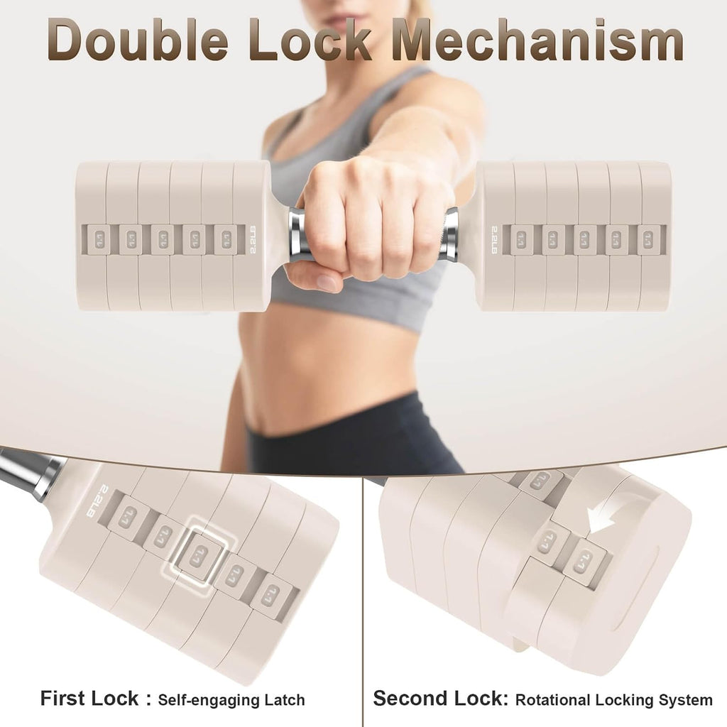 30.8LB 6 Levels Adjustable Dumbbell Set for Home Gym