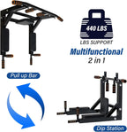 Wall Mount Pull Up Bar Dip Station