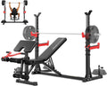 Adjustable Olympic Weight Bench Rack with Multi Training Attachments