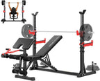 Adjustable Olympic Weight Bench Rack with Multi Training Attachments