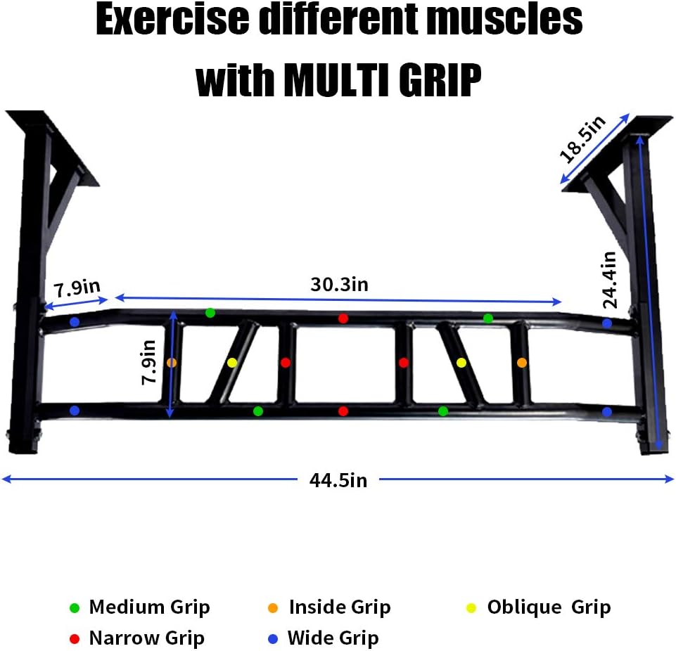 Wall Mount Multi-Grip Pull Up Dip Station