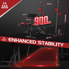 900LBS Multifunction Weight Bench Set with Squat Rack