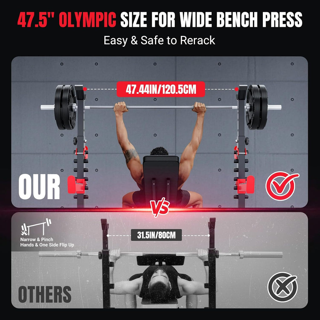 Adjustable Olympic Weight Bench Rack with Multi Training Attachments