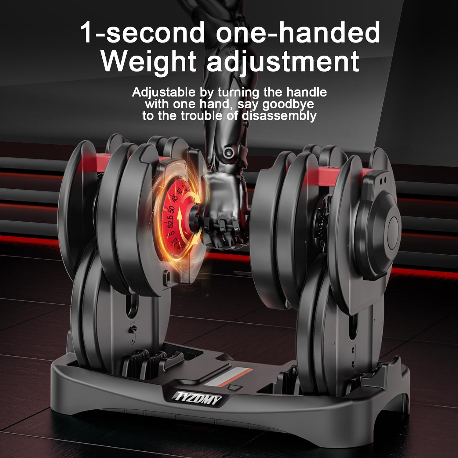 105LBS Pair 15-in-1 Adjustable Dumbbell Set