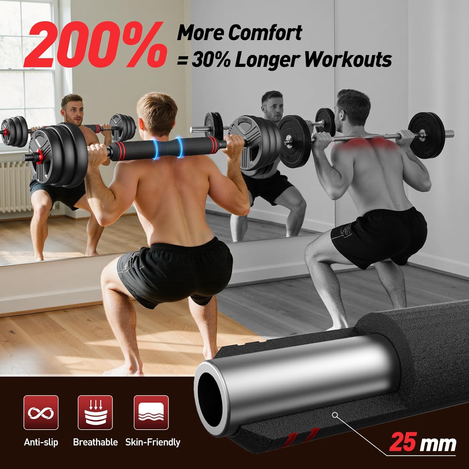 5-in-1 Multi-Use Adjustable Dumbbell Set with Upgraded Nut