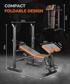 6 in 1 Multi-Function Weight Bench Set with Squat Rack