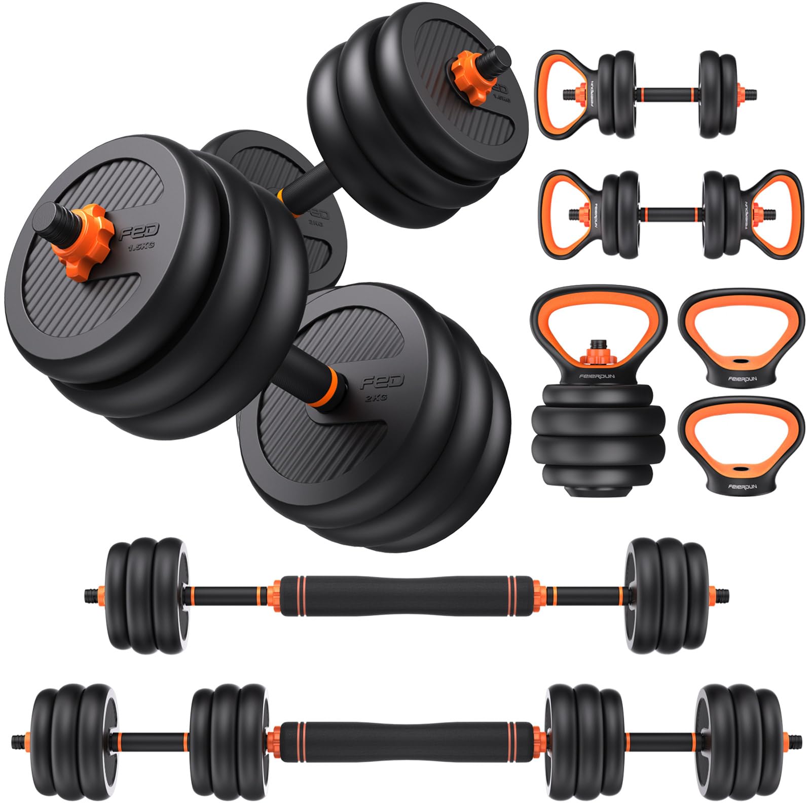 5-in-1 Multi-Purpose Adjustable Dumbbell Set with Connector