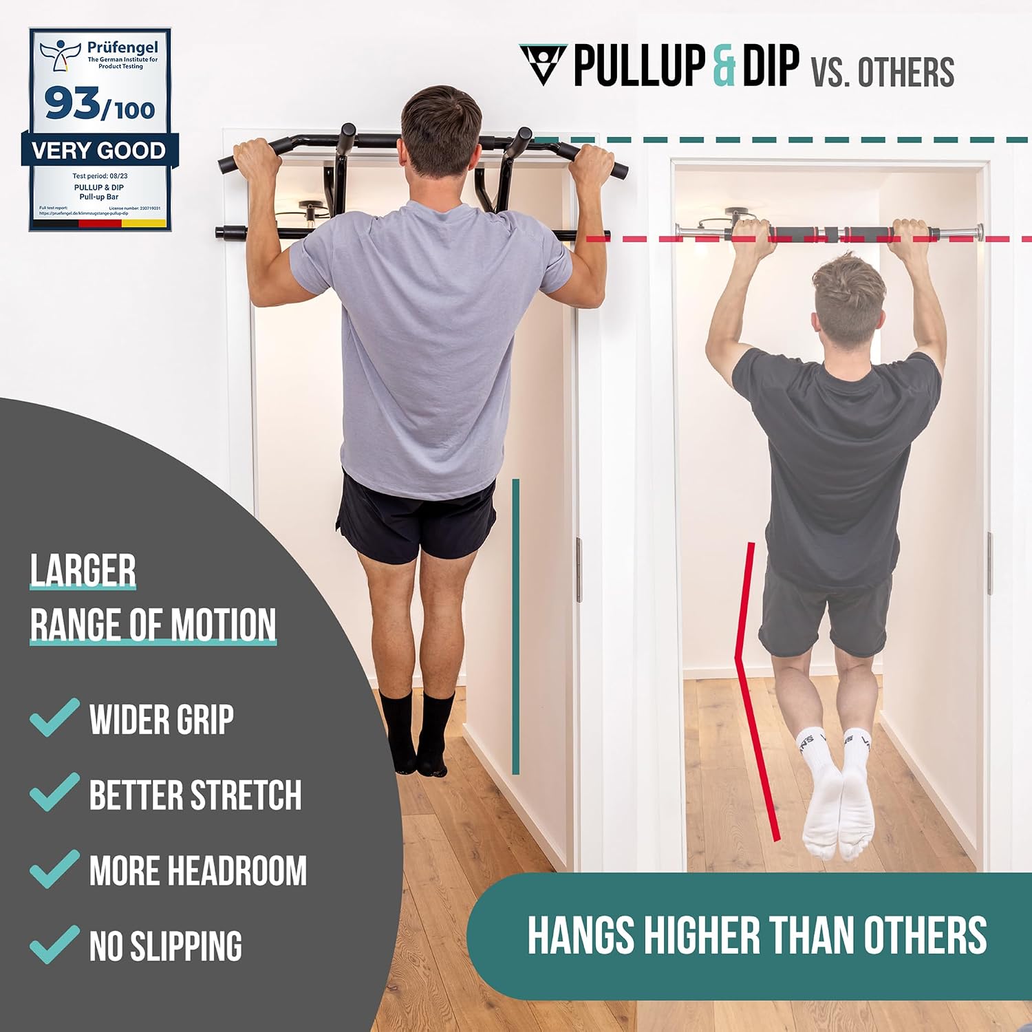 No-Screw Non-Slip Door Pull Up Bar