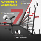 900LBS Multifunction Weight Bench Set with Squat Rack