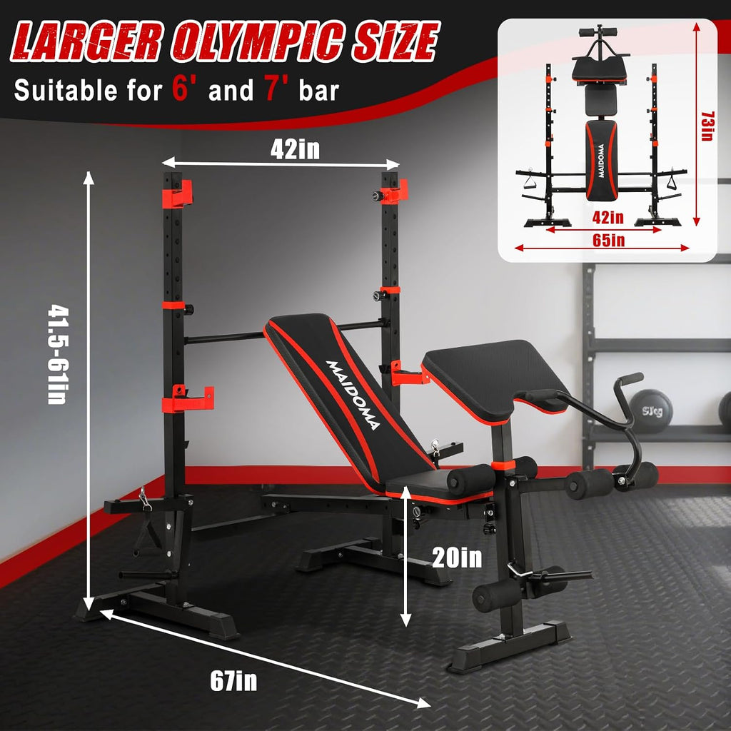 1500LBS Foldable 8 IN 1 Multifunction Weight Bench Set US Stock