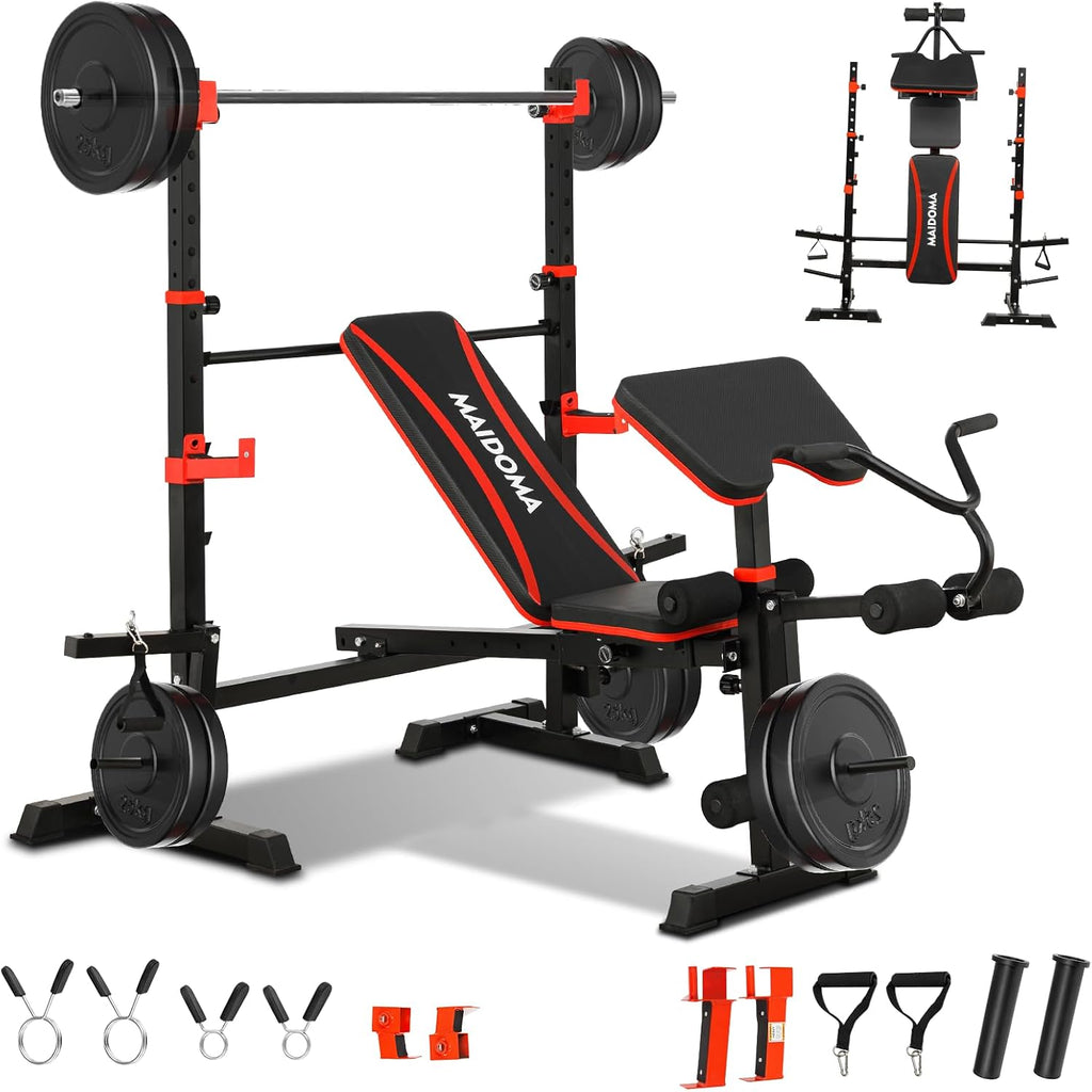 1500LBS Foldable 8 IN 1 Multifunction Weight Bench Set US Stock