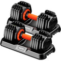 10-in-1 Fast Adjust Adjustable Dumbbell Set with Storage Tray