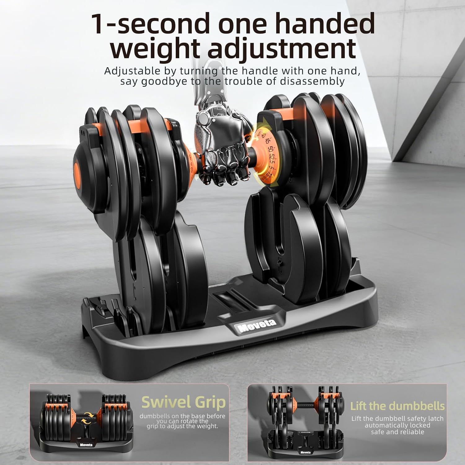 105LBS Pair 15-in-1 Adjustable Dumbbell Set