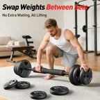 5-in-1 Multi-Use Adjustable Dumbbell Set with Upgraded Nut