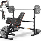 1870LBS Foldable Olympic Weight Bench Multifunction Set