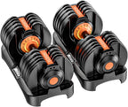 105LBS Pair 15-in-1 Adjustable Dumbbell Set