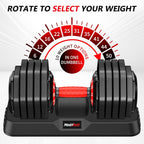 25/50LBS Pair 10-in-1 Quick Adjust Adjustable Dumbbell Set