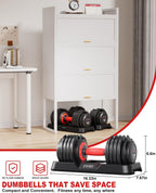 10-in-1 Fast Adjust Adjustable Dumbbell Set with Storage Tray