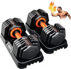 25/50LBS Upgrade 10-in-1 Quick Dial Adjustable Dumbbell Set