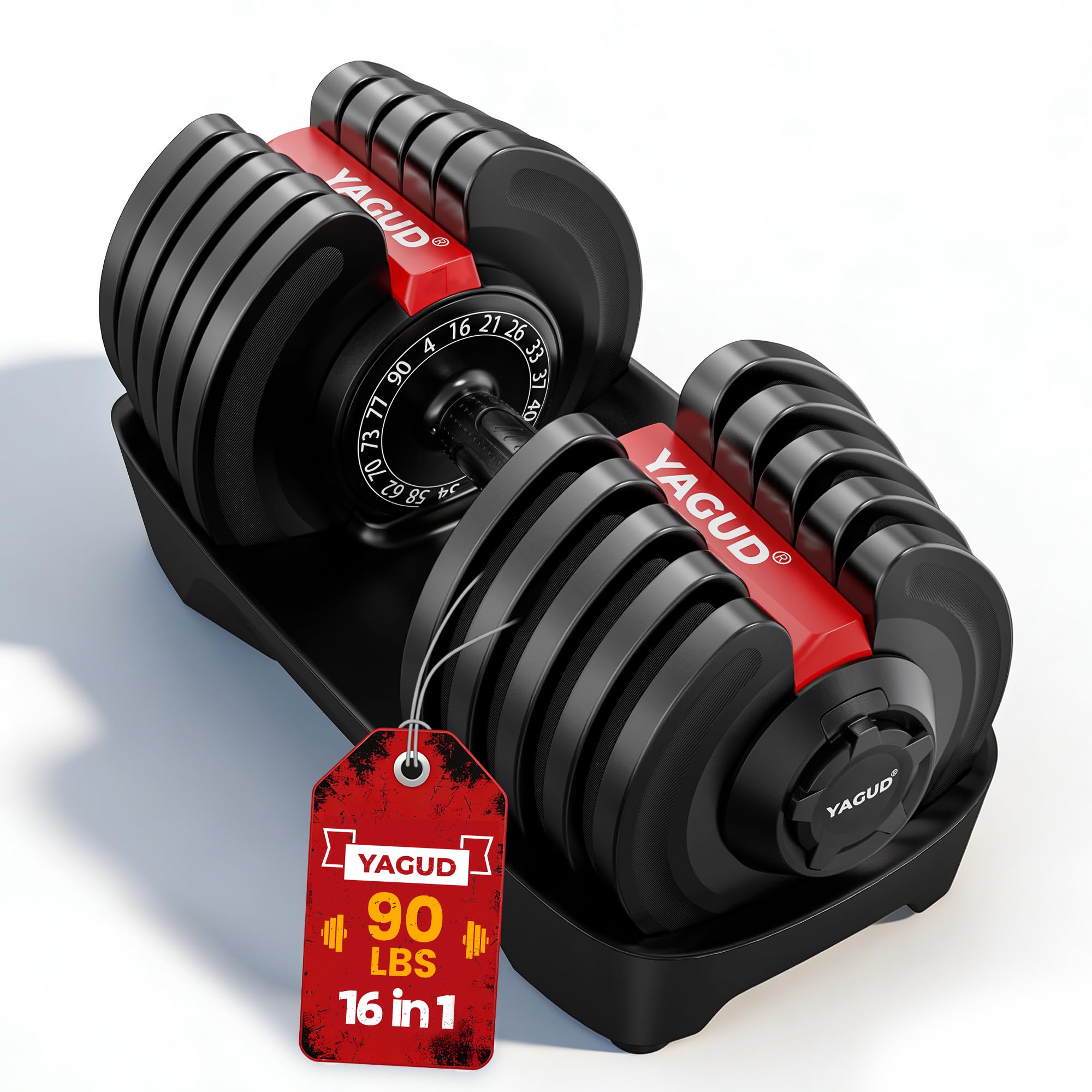 52.5/90 LBS One Rotation Adjustable Dumbbell Set