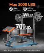 6 in 1 Multi-Function Weight Bench Set with Squat Rack
