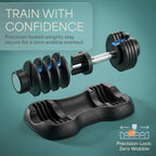 Quick Adjust Space Saving Adjustable Dumbbell Set for Home Gym