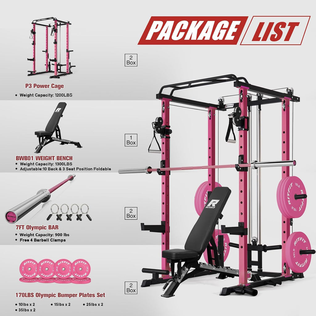 1200LBS Power Cage Full Gym Package