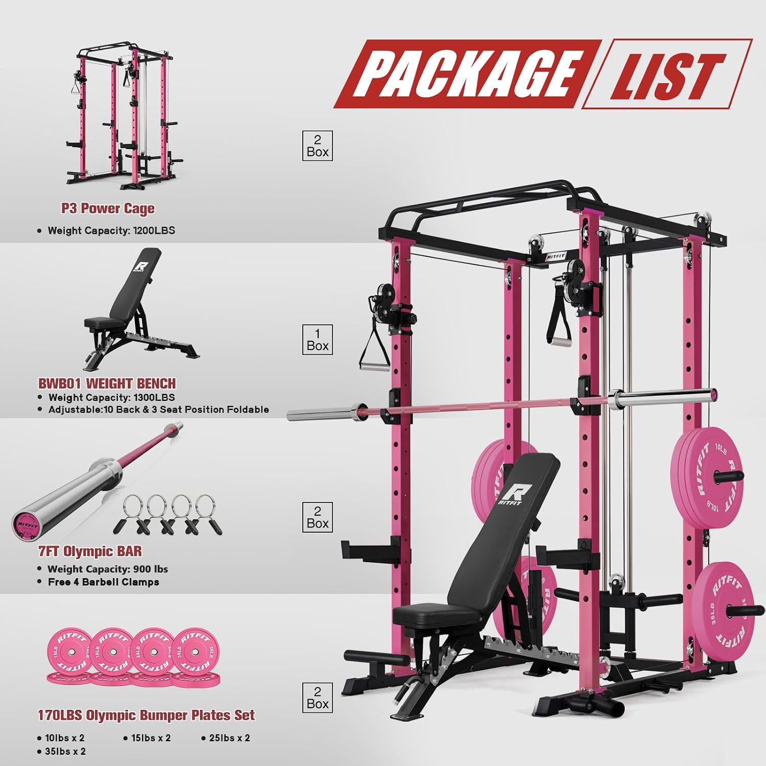 1200LBS Power Cage Full Gym Package