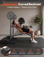 1870LBS Foldable Olympic Weight Bench Multifunction Set