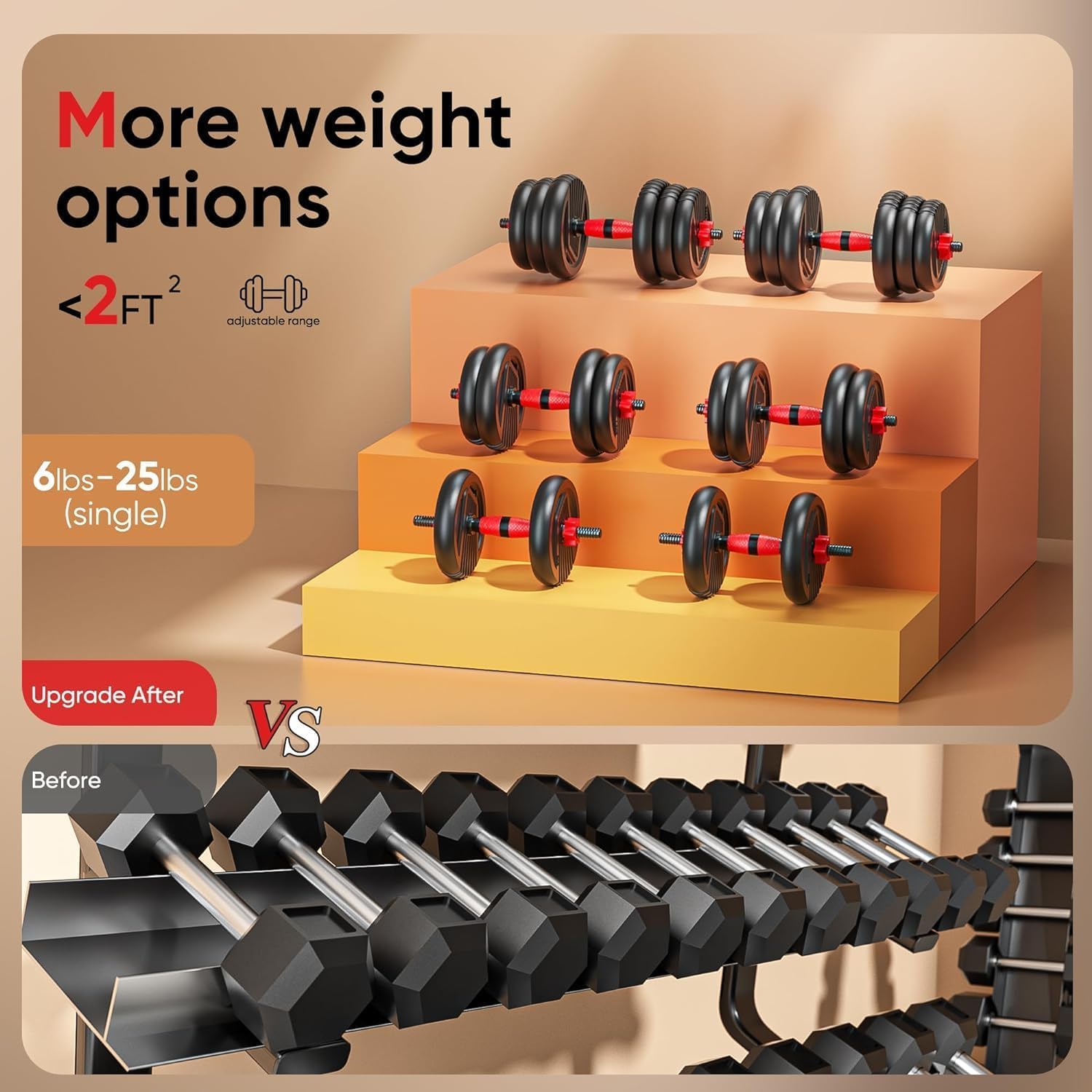 5-in-1 Multi Functional Adjustable Dumbbell Set with Connector