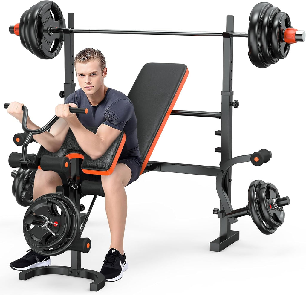 6 IN 1 Olympic Weight Bench with Squat Rack