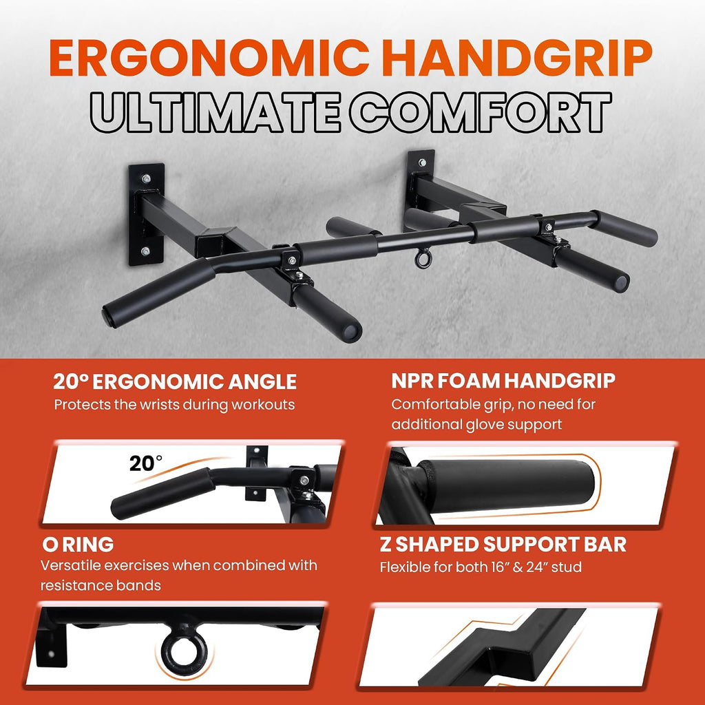 Multi-Grip Wall Mount Pull Up Bar