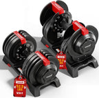 52.5/90 LBS One Rotation Adjustable Dumbbell Set
