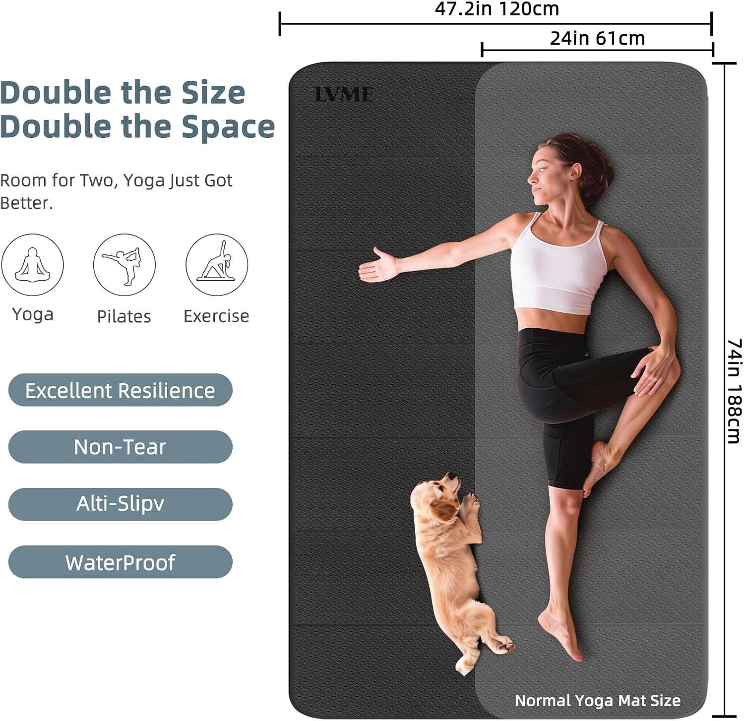Extra Wide Foldable Yoga Mat
