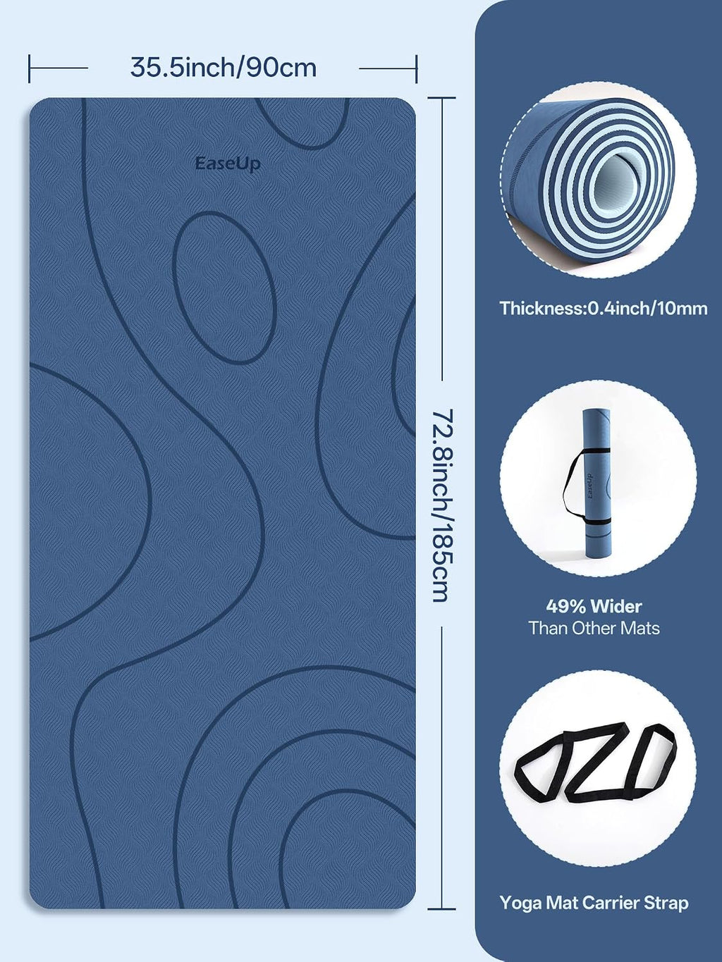 EaseUp Wide Thick Yoga Mat