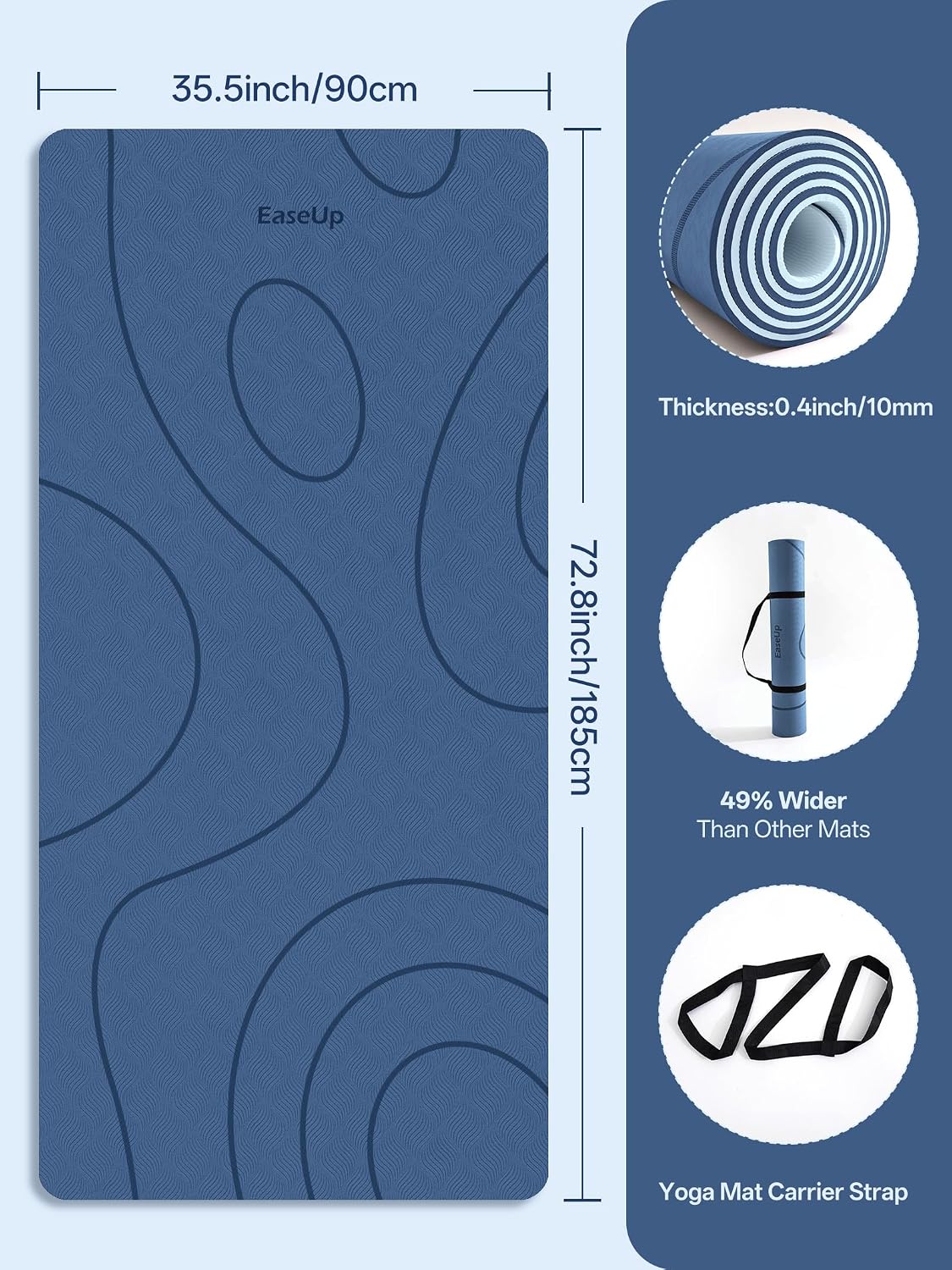 EaseUp Wide Thick Yoga Mat