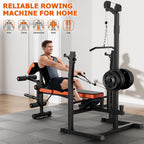 9-in-1 Multi-Function Olympic Weight Bench with Lat Pulldown & Squat Rack