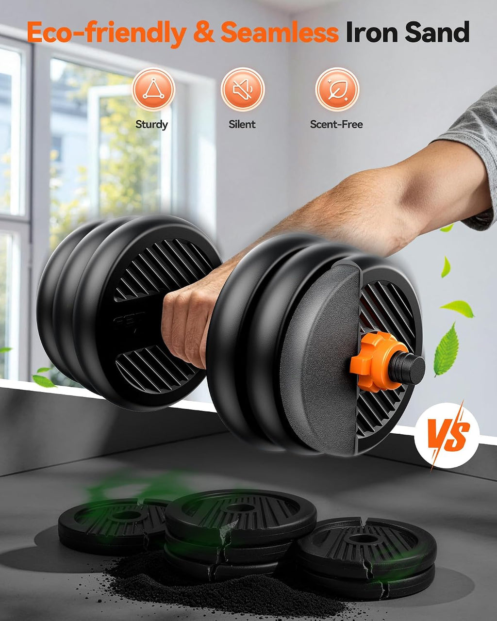 5-in-1 Multi-Purpose Adjustable Dumbbell Set with Connector