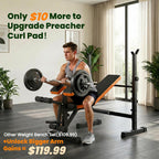 6-in-1 Foldable Beginner Weight Bench with Squat Rack