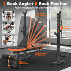 770LBS Adjustable Weight Bench with Squat Rack