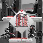 Multi-Function Power Cage with Cable Crossover & Weight Set