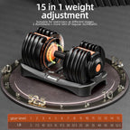 105LBS Pair 15-in-1 Adjustable Dumbbell Set