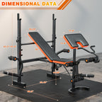 6 IN 1 Olympic Weight Bench with Squat Rack
