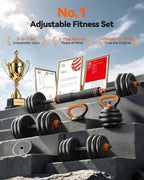 5-in-1 Multi-Purpose Adjustable Dumbbell Set with Connector