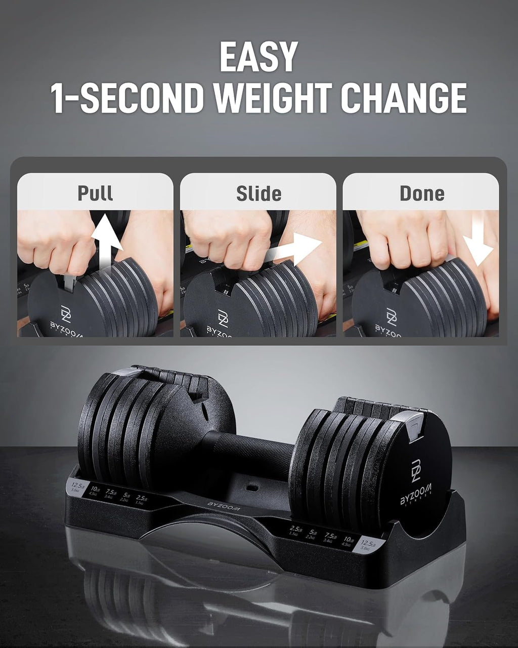 Pure Series Multi-Weight Adjustable Dumbbell White