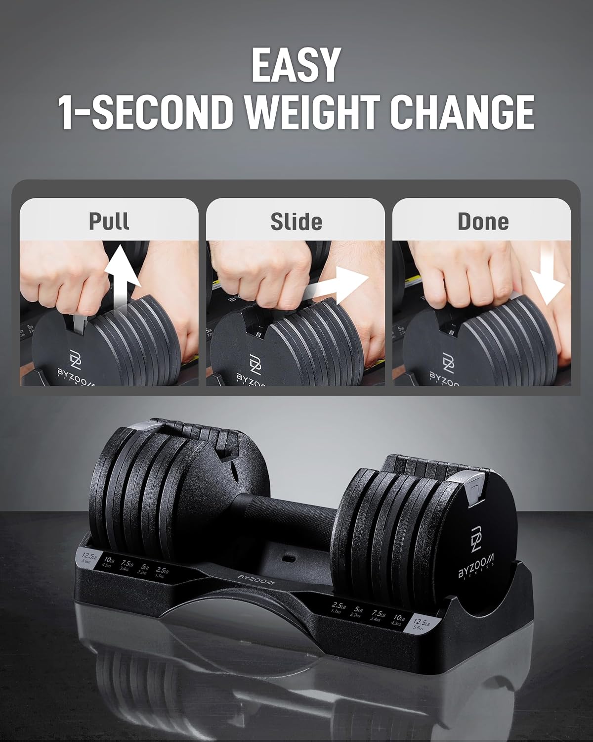 Pure Series Multi-Weight Adjustable Dumbbell White